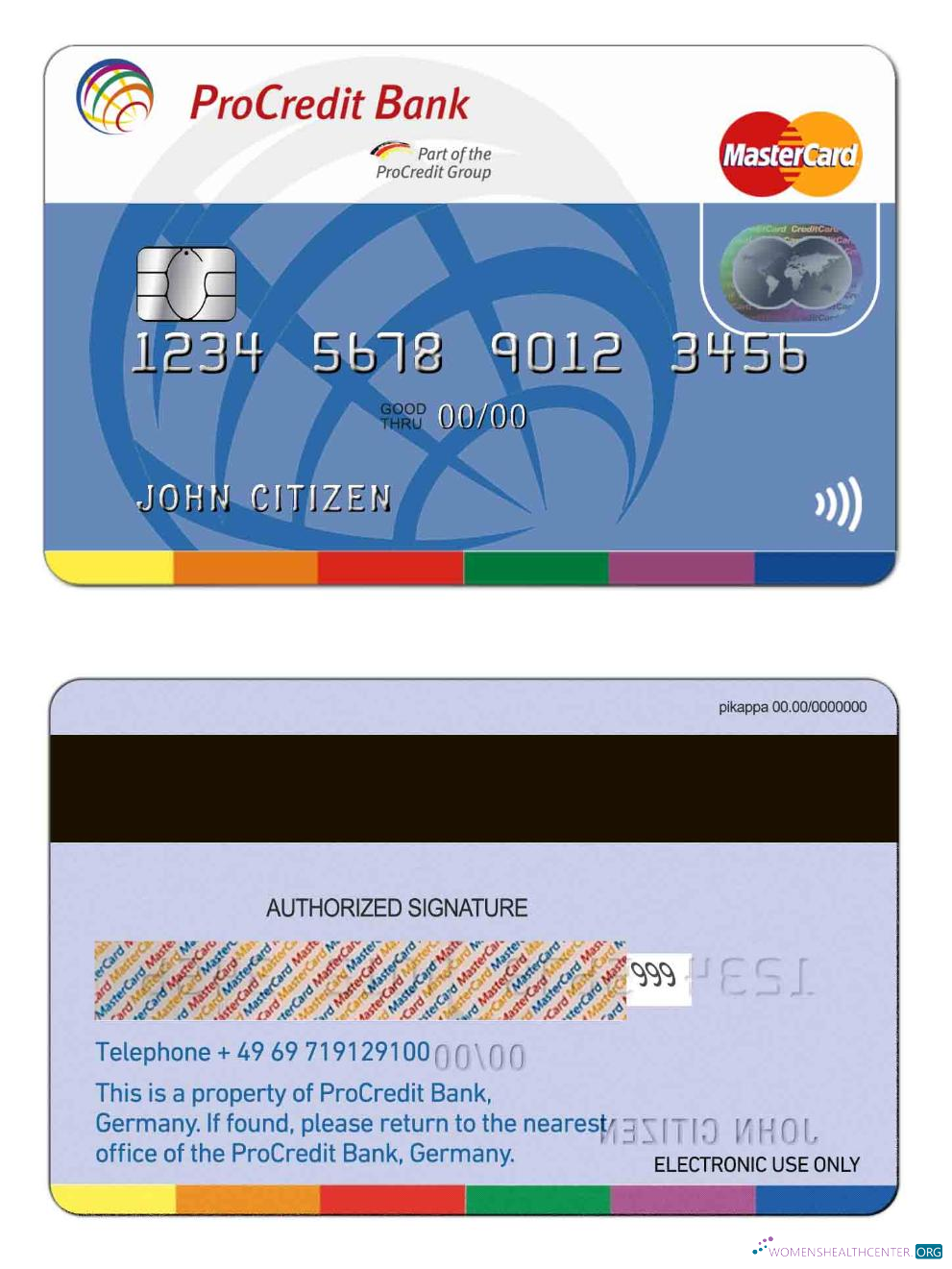 Download Germany ProCredit Bank MasterCard Photoshop template